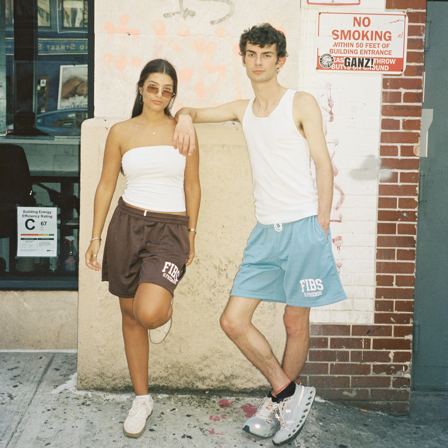 Fibs & Friends Brown Mesh Shorts