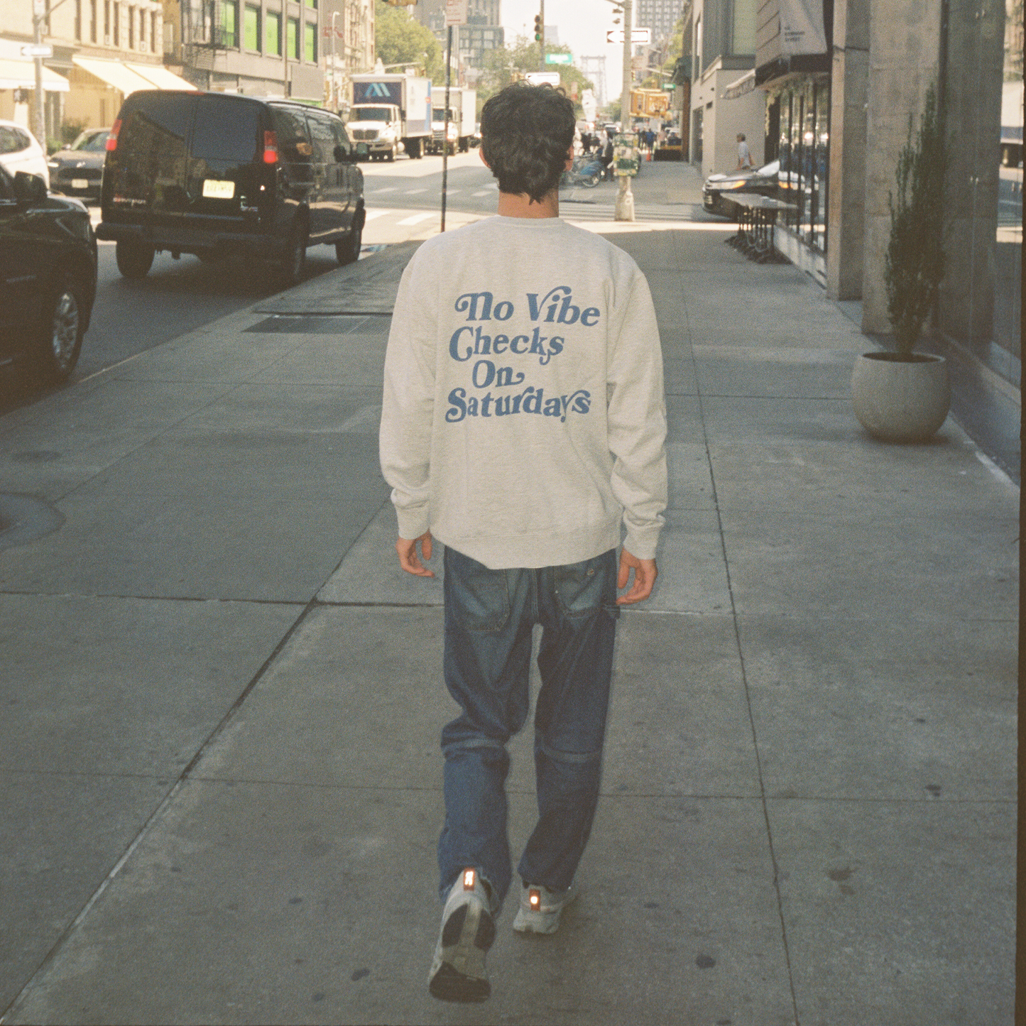 No Vibe Checks Heather Grey Crewneck