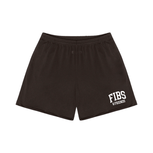 Fibs & Friends Brown Mesh Shorts