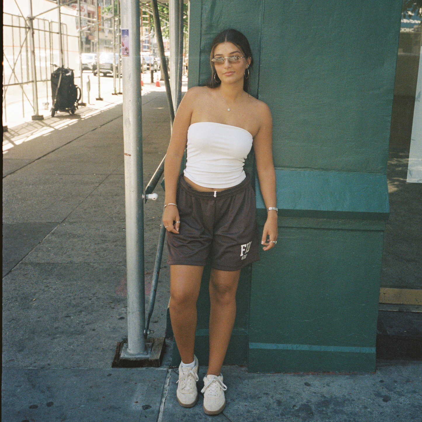 Fibs & Friends Brown Mesh Shorts