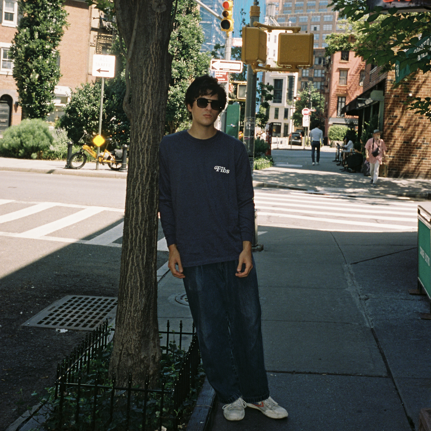 No Vibe Checks Navy Long Sleeve Tee