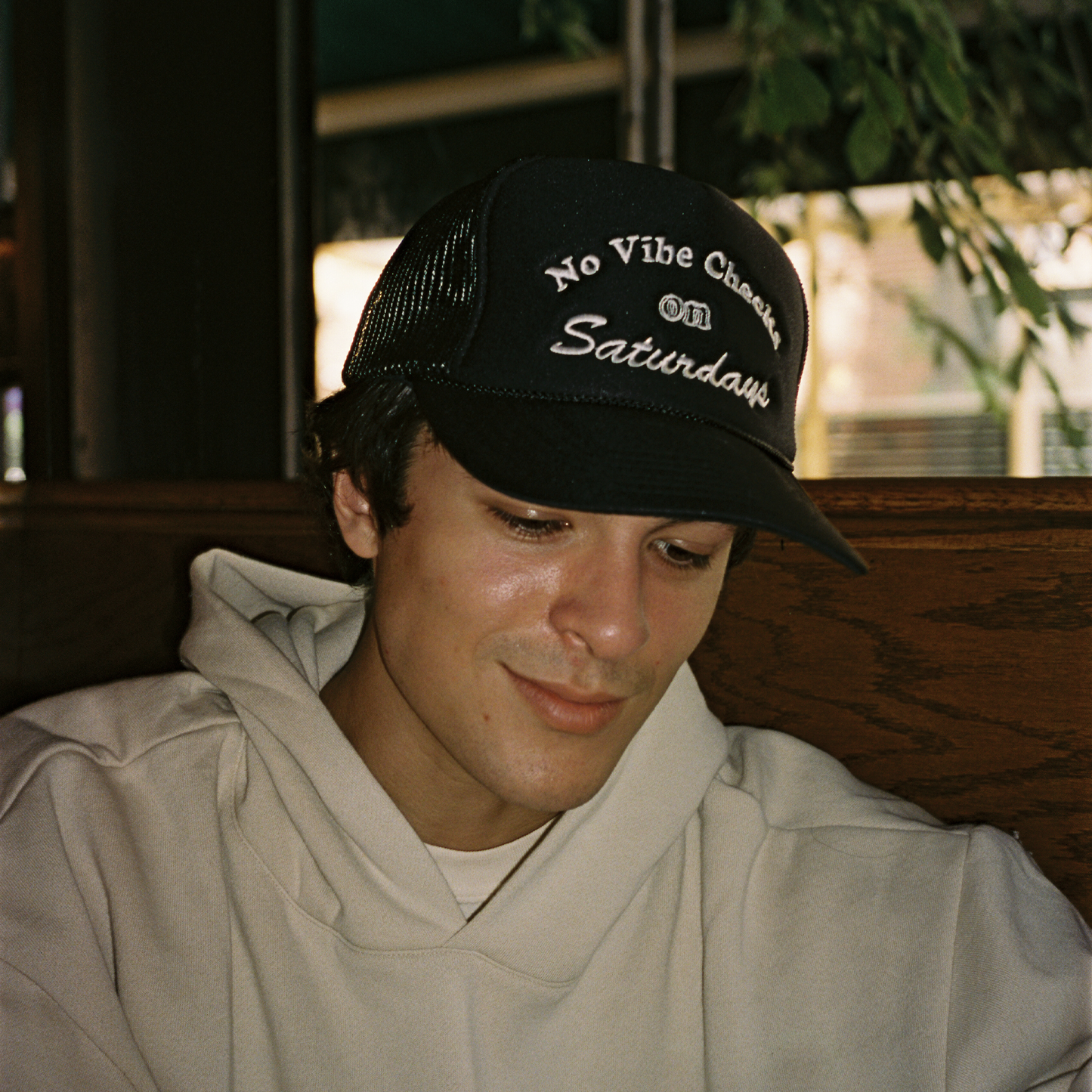 No Vibe Checks Black Trucker Hat